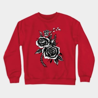 Black and white roses Crewneck Sweatshirt